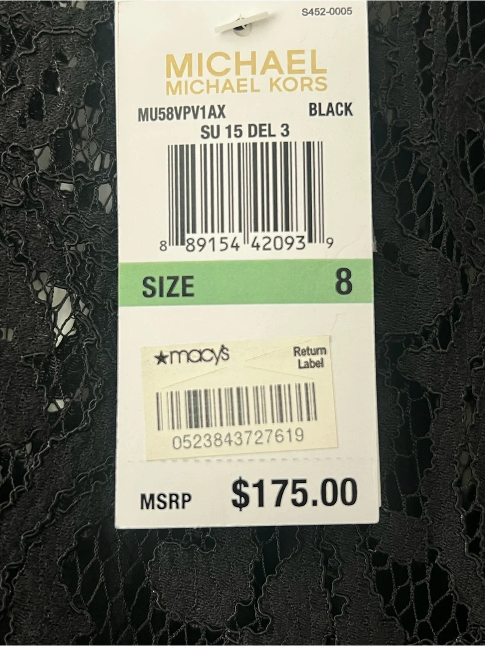 Michael Kors Black Lace Shift Dress
